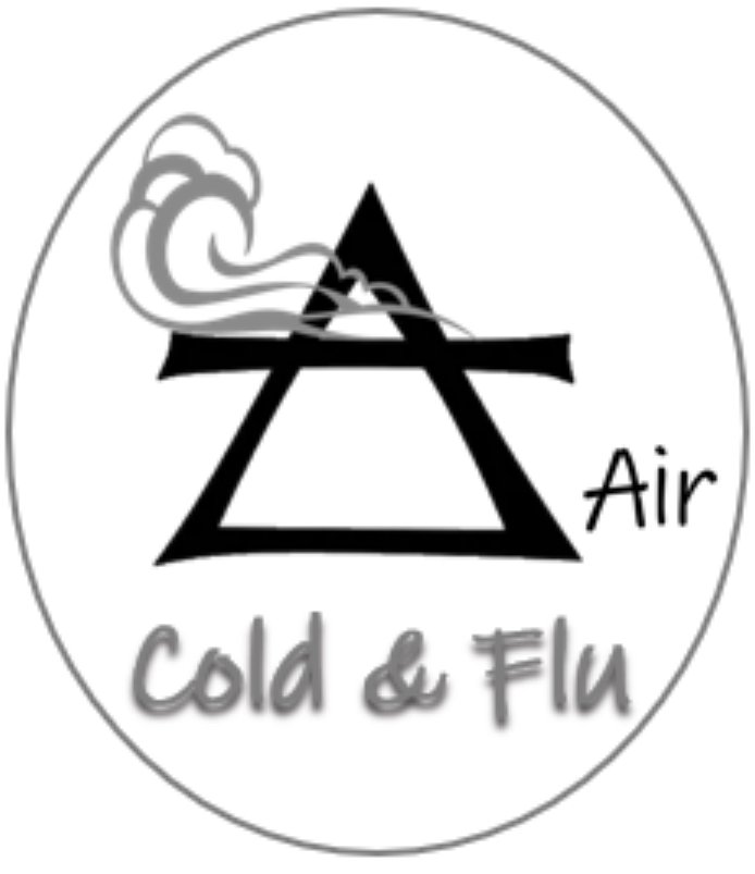 Air element symbol with swirling smoke, labeled Cold and Flu