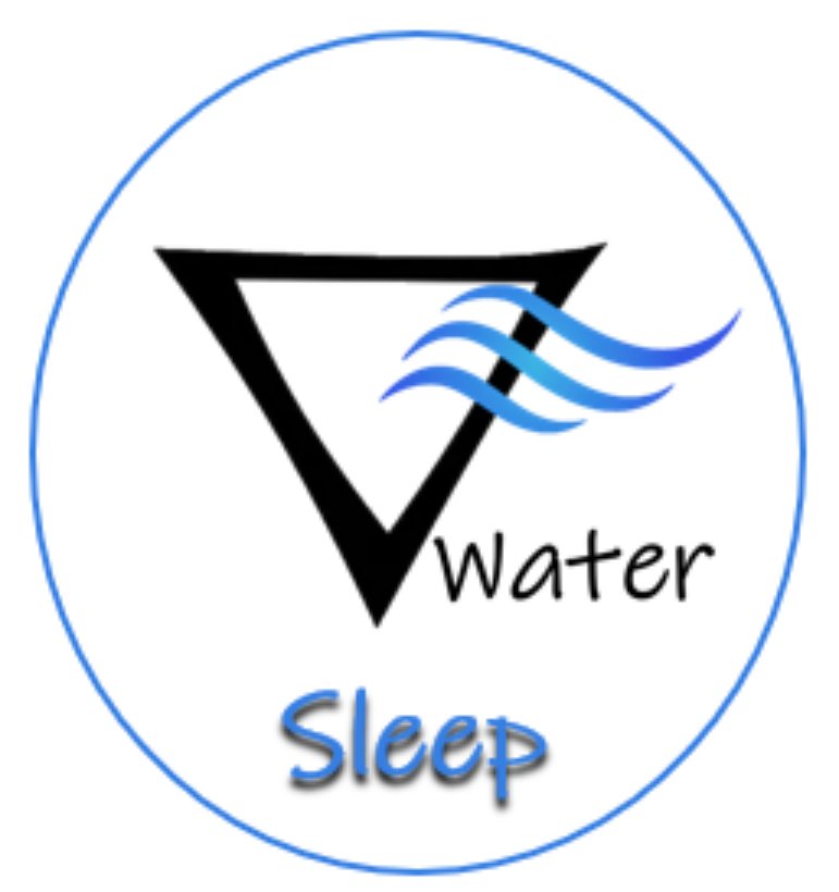 Water element symbol with blue waves, labeled Sleep